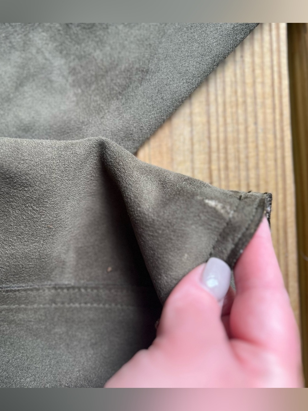 Philosophy Medium Olive Green Suede Moto Jacket - Picture 4 of 7